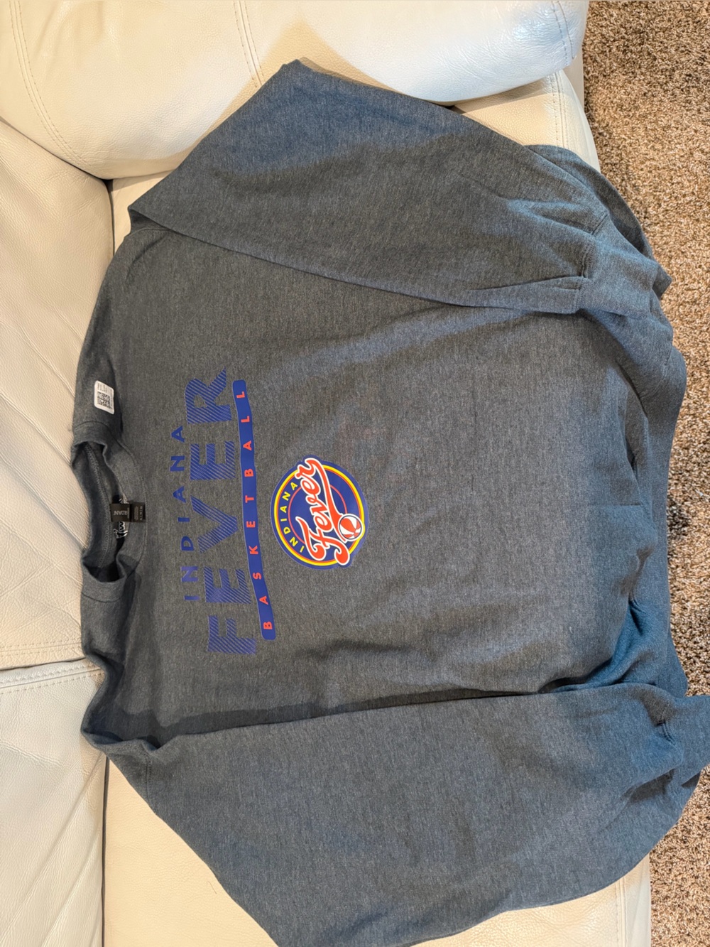 Gildan Gray Indiana Fever Crewneck with Multicolor Logo